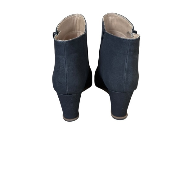 Soul Naturalizer Hudson Womens Sz 8.5 Black Faux Leather Zip Wedge Ankle Booties - Picture 6 of 9